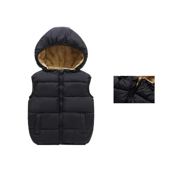 Toddler Puffer Vest with Hooded Lightweight Sleeveless Girls' Outerwear Jackets & Coats Kids Winter Clothes Girls Clothing 1-2 Years
