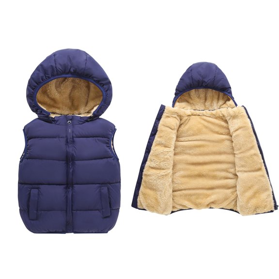 Toddler Puffer Vest with Hooded Lightweight Sleeveless Girls' Outerwear Vests Girls Winter Clothes Kids Clothes Girls 1-2 Years
