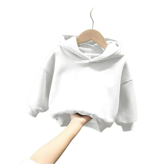 Toddler Pullover Hoodie Long Sleeve Solid Basic Sweatshirt Soft Cotton Casual Oversized Hooded Top for Kids Boys Girls