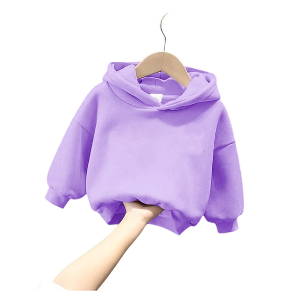 Toddler Pullover Hoodie Long Sleeve Solid Basic Sweatshirt Soft Cotton Casual Oversized Hooded Top for Kids Boys Girls