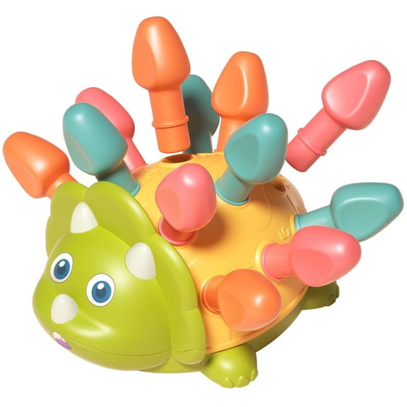 Toddler Puzzle Toys, Baby Wooden Building Blocks Toys, Sensory Toys, Pull Radish Blocks Insert Toys for 0-24M