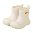 thumbnail image 1 of Toddler Rain Boots Baby Kids Easy-on Rain Shoes Children Waterproof Shoes for Boys Girls (3-12 Years) Platform Boots(Color:White,Size:5-5.5 Years), 1 of 4