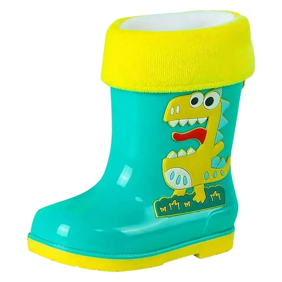 Toddler Rain Boots Boys Girls Ankle Length On Garden Rubber Short Rainboots Kids Water Shoes Green 9 Years-9.5 Years
