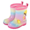 thumbnail image 1 of Toddler Rain Boots Boys Girls Cartoon Print Galoshes Rainboots Kids Water Shoes Pink 10 Years-11 Years, 1 of 3