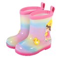 thumbnail image 1 of Toddler Rain Boots Boys Girls Cartoon Print Galoshes Rainboots Kids Water Shoes Pink 4 Years-5 Years, 1 of 3