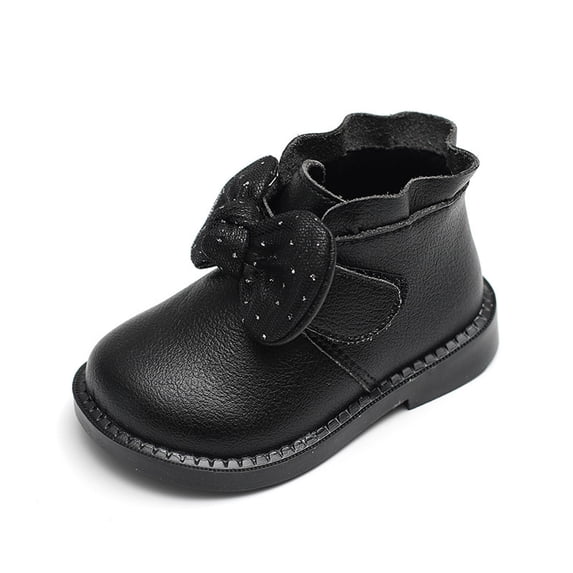 Toddler Rain Boots,Girls Boots Fashion Autumn Winter Non Rhinestone Bowknot Kids Low Heel Rain Boots,Toddler Boots,Z07 Black,9-12 Months