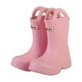thumbnail image 1 of Toddler Rain Boots - Girls Mid Calf Kids Booties Lightweight Soft Sole Comfortable Casual Waterproof Footwear for Toddler Little Girls Outdoor - Rain Boots Kids,Color:Pink,Size:20/200, 1 of 5