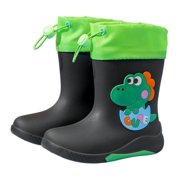 Toddler Rain Boots,Girls Rain Boots Detachable Covers Cute Bunny Dinosaur Lightweight Booties,Rain Boots for Boys,Z01 Green,5.5-6 Years