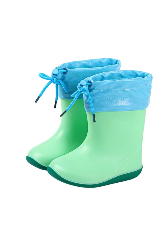 Toddler Rain Boots,Girls for Toddlers And Kids Comfortable Lightweight Outdoor Shoes Durable Rubber Waterproof Casual Wear Footwear,Rain Boots Kids,Green,2.5-3 Years