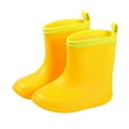 thumbnail image 1 of Toddler Rain Boots,Girls Toddlers Kids Comfortable Outdoor Shoes Lightweight Durable Wear Waterproof Non-Slip Sole Casual Footwear,Rain Boots Kids,Yellow,2-2.5 Years, 1 of 7
