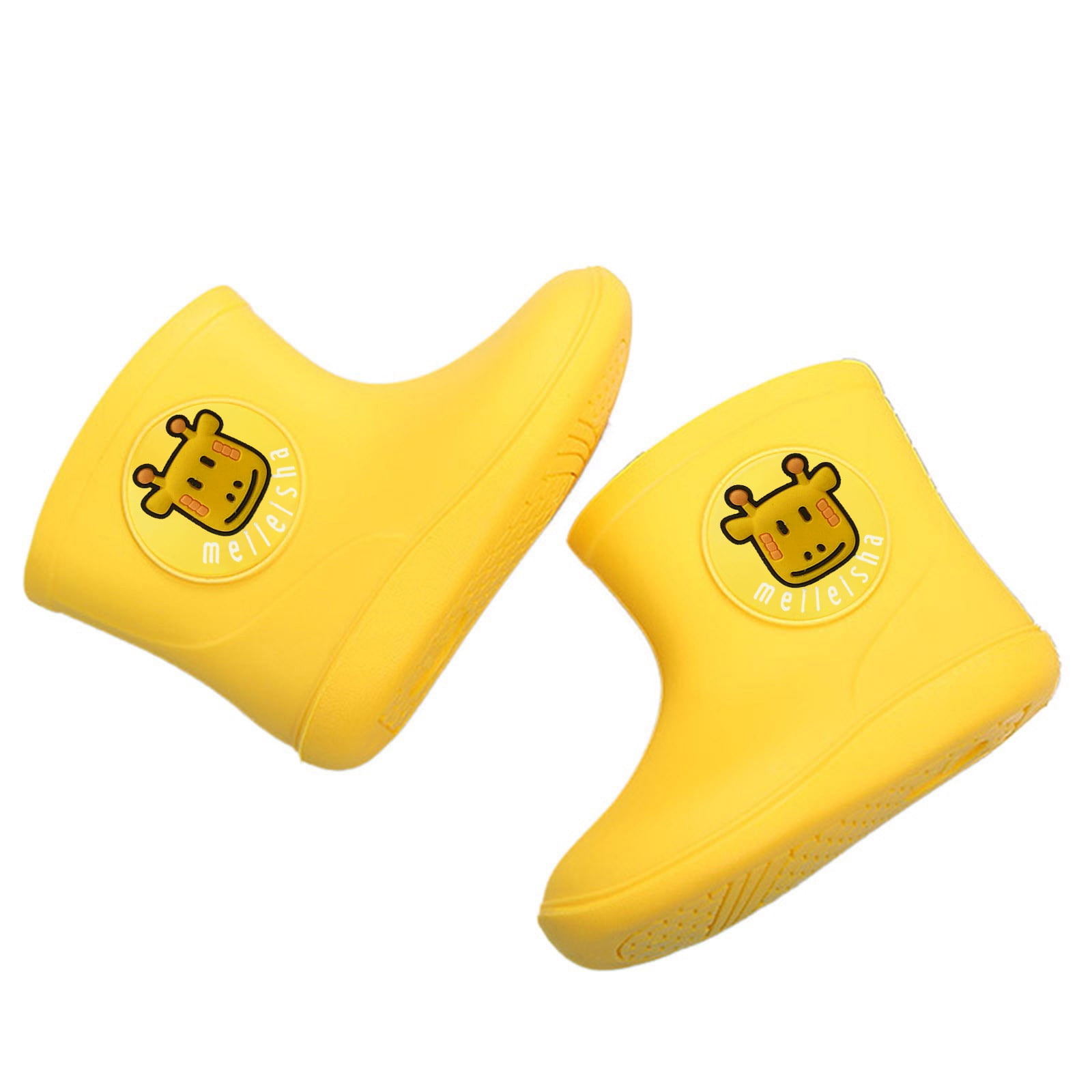 Toddler Rain Boots Kids Toddler Cartoon Rain Boots Waterproof Lightweight Non Sole Rubber Garden Boots Boys Rain Boots Yellow 5 Years-6 Years