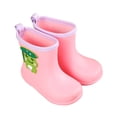 thumbnail image 1 of Toddler Rain Boots Kids Toddler Waterproof Rain Boots with Fun Pattern Non Sole Lightweight Outdoor Play Shoes Boy Rain Boots Pink 18, 1 of 3