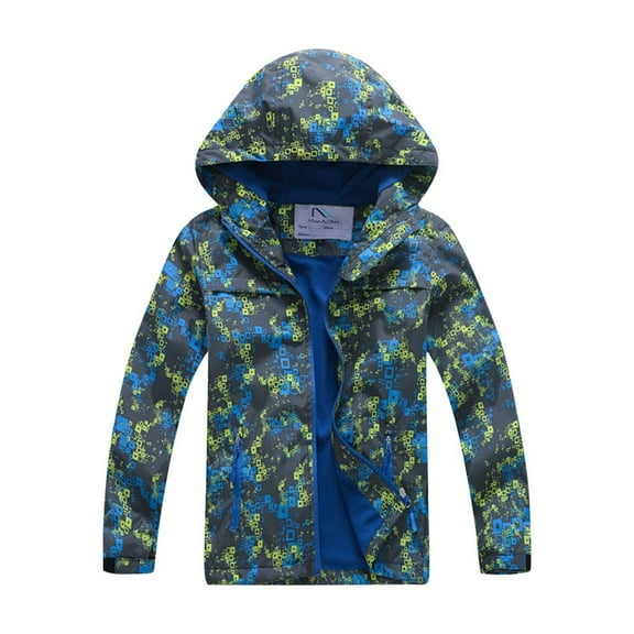Toddler Rain Coat New Winter Windproof Rain Coatswarm Jacket Long Sleeve Hooded Jacket Children's Casual Outdoor Jacket Winter Down Coats Green 4T
