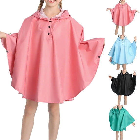 Toddler Rain Jacket,Waterproof Jacket,Kids Coat Kids Raincoat Boys Girls Rain Jacket Hooded Dinosaur Poncho Waterproof Coat Outdoor Sports 2-12Years