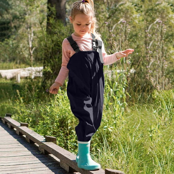 Toddler Rain Pants Solid Waterproof Rain Bib Pants Mud Jumpsuit Kids Fishing Gear for Kids Girls 4-5 Years