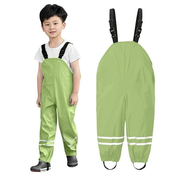 Toddler Boys Girls Rain Pants Proof Waterproof Jumpsuit Puddle-Dry Rain Pants For Toddlers Reflective Lightweight Rainwear Hiking Camping Hunting Fishing Jumpsuit For Toddler Girls