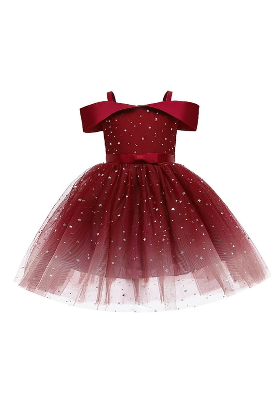 Toddler Rainbow Pageant Dresses for Girls Tutu Party Sparkly Princess Gown 2-10Years