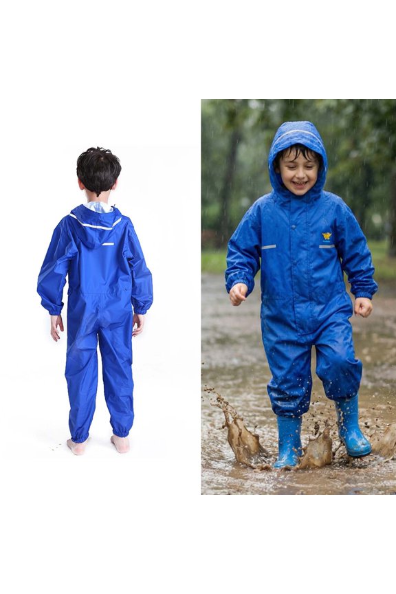 Toddler Rainsuit 1 Piece Hoodie Overalls for Boys Waterproof Toddler Rain Jackets Rain Coat Toddler Girl 2-3 Years