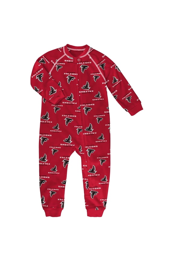 Toddler Red Atlanta Falcons Allover Print Raglan Full-Zip Jumper