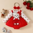 thumbnail image 1 of Toddler Red Infant Girl Clothes Baby Romper Dresses Bodysuit Baby Outfits First Birthday Girl Outfit Baby Girl Outfits 12-18 Months, 1 of 8