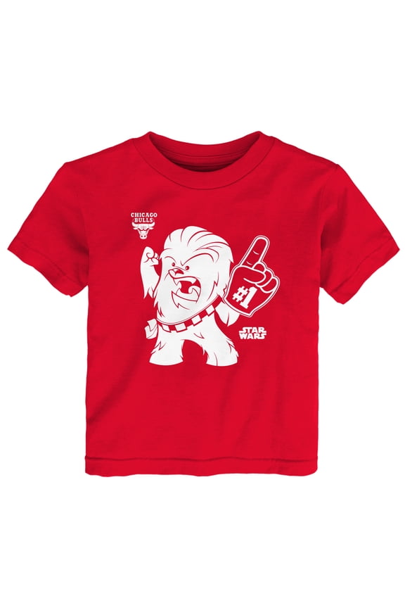 Toddler Red Chicago Bulls Star Wars Chewie #1 Fan T-Shirt