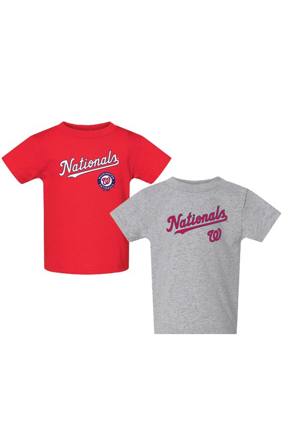 Toddler  Red/Gray Washington Nationals Logo 2-Pack T-Shirt Set