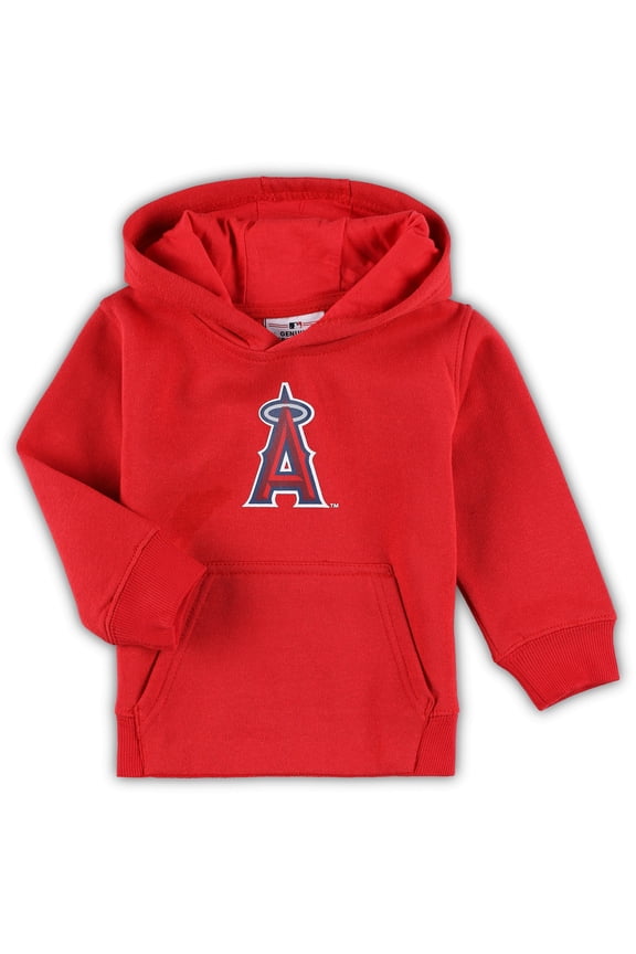Toddler Red Los Angeles Angels Team Primary Logo Fleece Pullover Hoodie