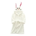 thumbnail image 1 of Toddler Robe Boys Girls Hooded Flannel Bathrobe Long Sleeve Soft Fleece Plush Robes Cute Animal Pajamas Sleepwear, Beige, 7 Years, 1 of 3