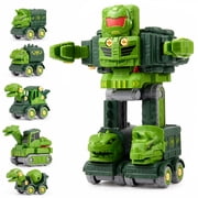 Dinosaur Transforming Robot Toys for Kids, 5-in-1 Dino Take Apart Transform Cars Toys, STEM Educational Building Toys Gift for Boys Ages 3 4 5 6 7 8 Years