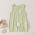 thumbnail image 1 of Toddler Romper Boys Summer Sleeveless Stretchy Round Neck Romper Toddler Jumpsuit Light Green 3-4 Years, 1 of 7