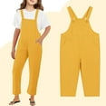 thumbnail image 1 of Toddler Romper Jumpsuit Girls Overalls Kids Casual Sleeveless Girls Overalls with Pockets Yellow Jumpsuit Clothes for 3-4 Years Old Girls, 1 of 5