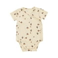 thumbnail image 1 of Toddler Romper Short Sleeve Romper Onesie Bodysuit Jumpsuit Outfits Baby Boy Onesies Beige 12 Months-24 Months, 1 of 6