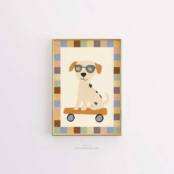 Toddler Room Wall Decor Cute Baby Animal Illustration, Unframed Paper Print Size 8x12