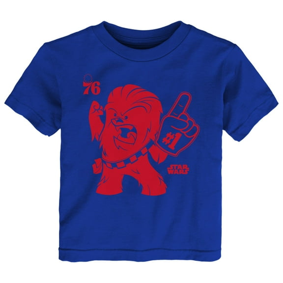 Toddler Royal Philadelphia 76ers Star Wars Chewie #1 Fan T-Shirt