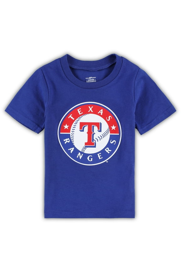 Toddler Royal Texas Rangers Team Crew Primary Logo T-Shirt