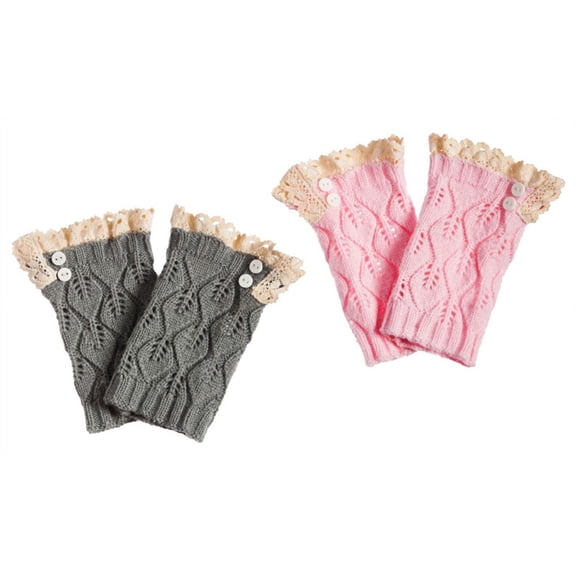 Toddler Ruffle Boot Cuff, 2 Asst, Gray, Pink