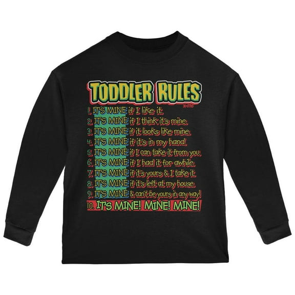 Toddler Rules Toddler Long Sleeve T Shirt Black 4T