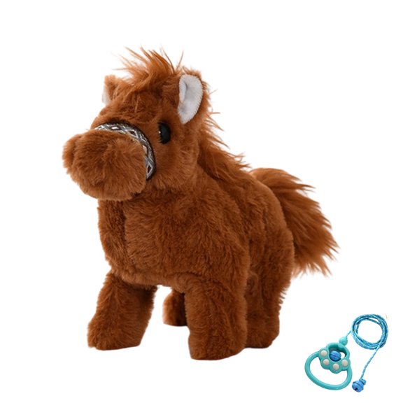 Toddler Safe Electric Plush Ponies Toy Simulated Realistic Horse Calls Soft Fabric Electric Plush Pet Toy