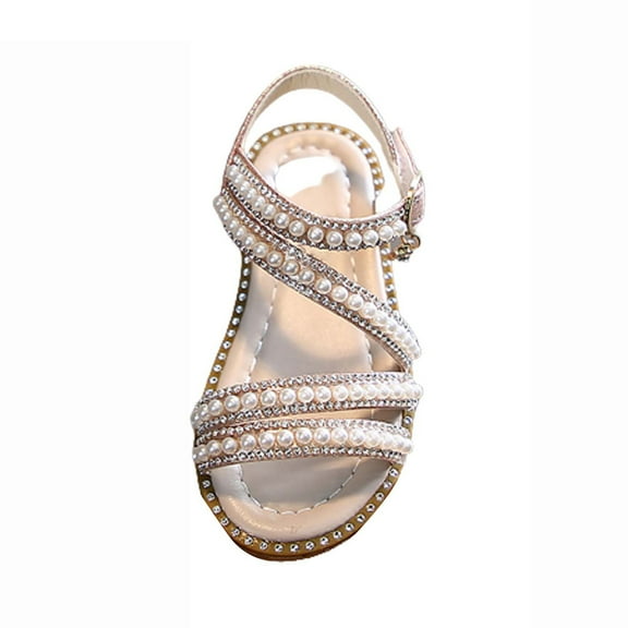 Toddler Sandals 3.5-4 Years Silver Girl Sandals Summer Shoes Casual Summer Beach Pool Shoes