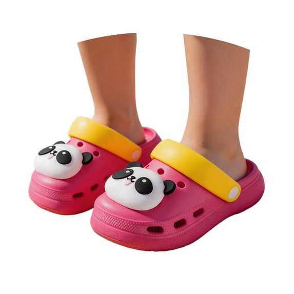 Toddler Sandals Breathable Comfortable Thick Sole Toddler Clogs Outdoor Beach Pool Water Shoes Hot Pink Size 4.5-5 Years