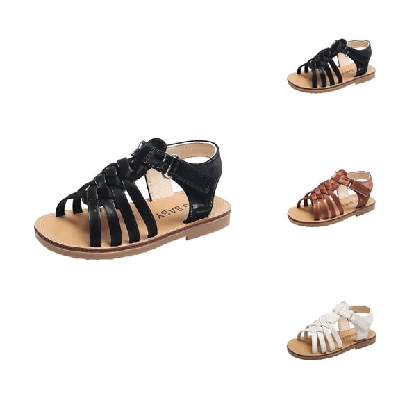 Toddler Sandals for Girls, Summer Children Shoes for Baby Boys & Girls, Crossed Strap Leather Beach Footwear and Casual Walking Sandals