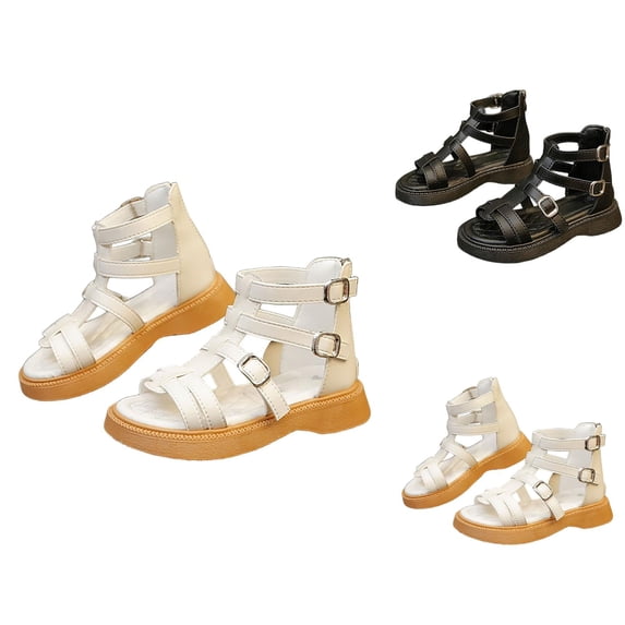 Toddler Sandals for Girls, Summer Shoes with Soft Sole, Roman Style Footwear for Girls' Summer Activities