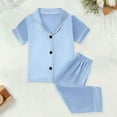 thumbnail image 1 of Toddler Satin PJS Short Sleeve Button Down Top Pants Set Summer Outfits for Girls Kids Pajamas Girls 2T, 1 of 4
