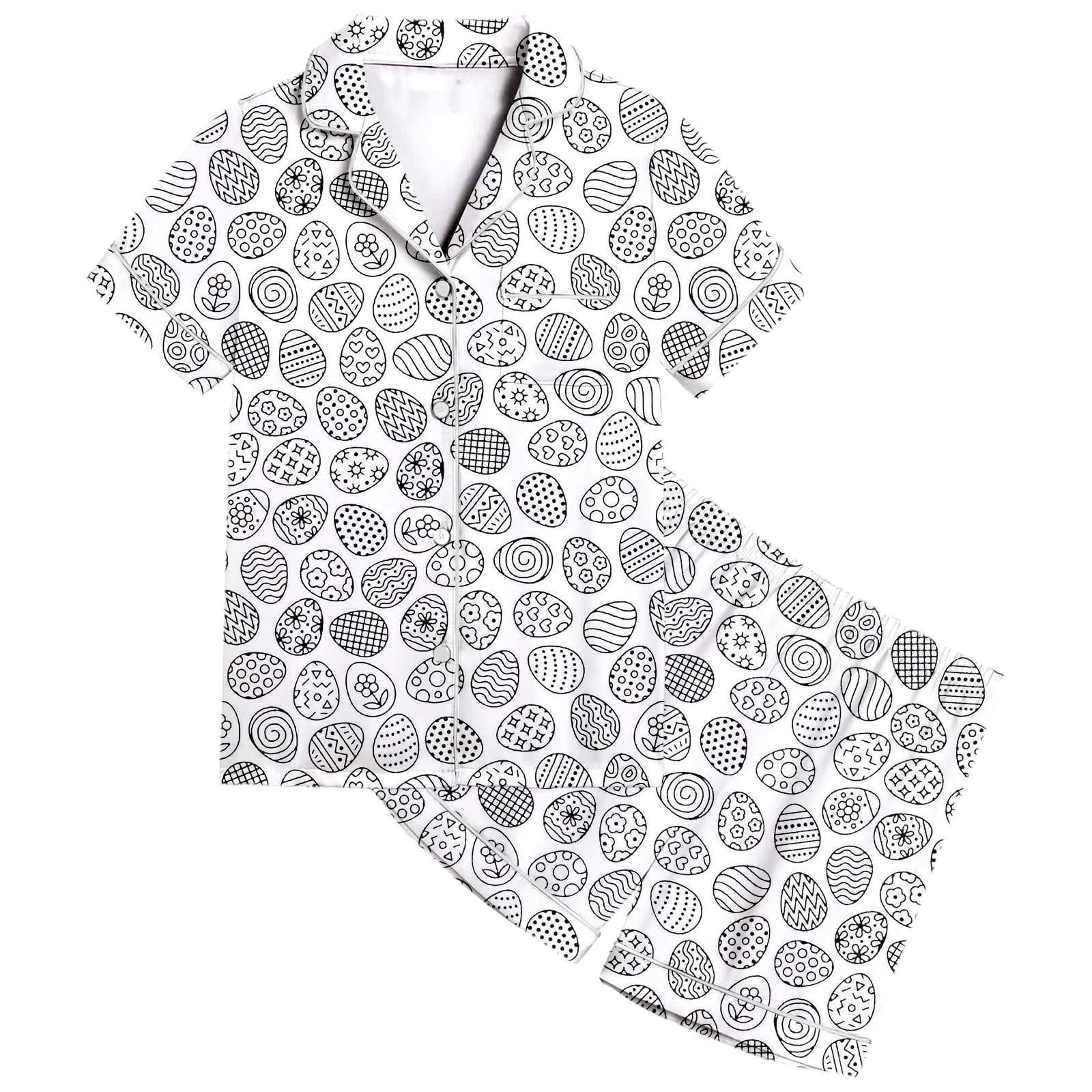 Toddler / Kids 4-piece Organic Cotton Pajamas 4-in 1 Snug fit PaJama Set for Girls Light Blue