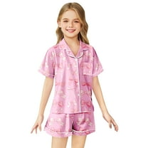 Toddler Satin Pajamas For Boy Fashion Button Down Sleepwear Set Toddler Sleepwears Pajamas Girls 2-3 Years Cute Girl Clothing