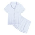 thumbnail image 1 of Toddler Satin Pajamas for Girls Short Sleeve Button-Down Top Shorts Set Girls Summer Clothes Cute PJS for Girls 2T, 1 of 4