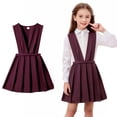 thumbnail image 1 of Toddler School Uniform Dresses for Girls Sleeveless Pull-On Pleated Red Dress for Girls Uniform Back To School Outfits Toddler School Uniform for Girls 3-4 Years, 1 of 4