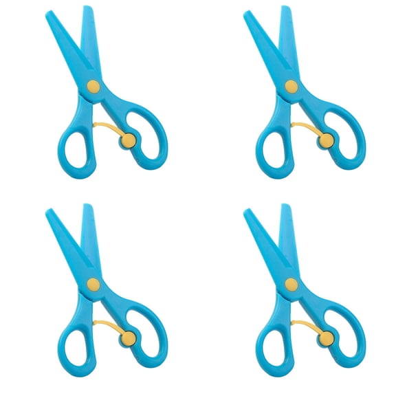 Toddler Scissors,5.35" Small Stainless Blunt Tip Safety Scissors,Right Left Handed Use,Safety Scissors for Classroom Arts Crafts,4Pcs