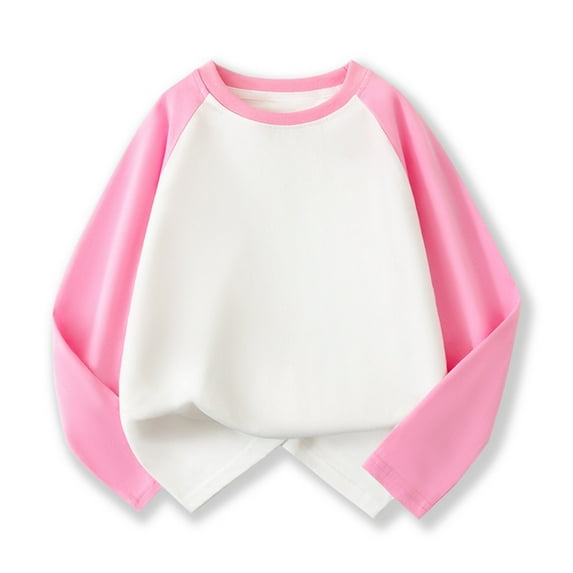 Toddler Shirt For Boys Solid color Girls Pink Top Crewneck Top Tees Shirts Cotton Kids Sweatshirt Girls Uniform Shirts 2-3 Years Cute&nbsp;Boy Girl&nbsp;Clothing