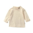 thumbnail image 1 of Toddler Shirt For Boys Solid color Long Sleeve Beige Shirt Crewneck Cotton Kids Sweatshirt Girl Tops 2-3 Years Cute&nbsp;Boy Girl&nbsp;Clothing, 1 of 4